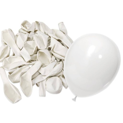 MATNÉ BIELY BALÓNY NARODENINOVÁ SVADBA BIELY BALÓN 13 cm SADA 50 ks