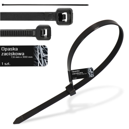 10x sťahovacie pásky Káblové pásky Zipsy 7,6 x 300 mm Silné UV sťahovacie pásky