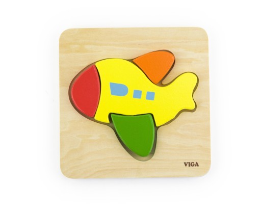 Drevené bábätko prvé puzzle - lietadlo VIGA