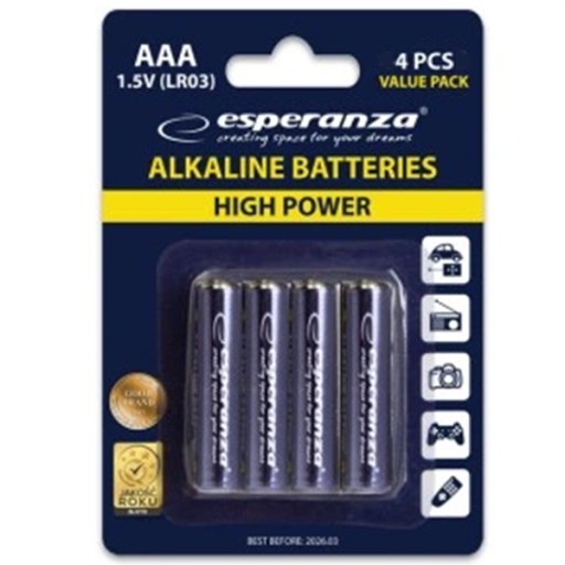 4x ALKALICKÉ BATÉRIE AAA R3 LR03 TENKÉ MALÉ 1,5 V SADA 4 ks