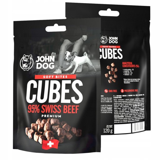 Pochúťka pre psa JOHN DOG Soft Cubes Výcvikové špunty pre psov Dog Snack 120g