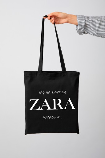 Nákupná taška Cotton Shopper s potlačou čiernej farby ako darček