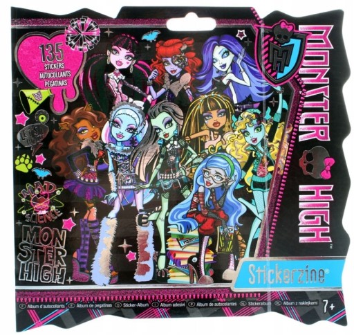 MONSTER HIGH STICKER ALBUM 135 STICKERS TM 7+