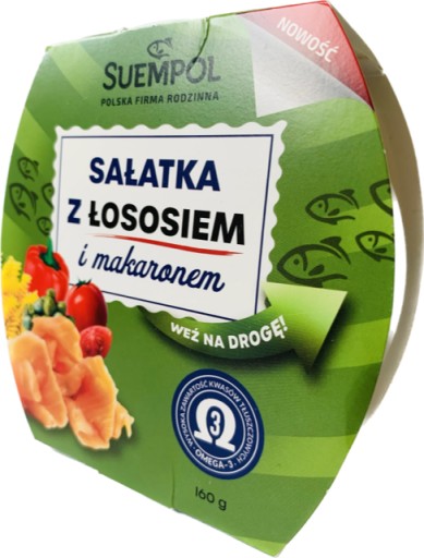 ŠALÁT S ÚDENÝM LOSOSOM A CESTOVINAMI 160g SUEMPOL