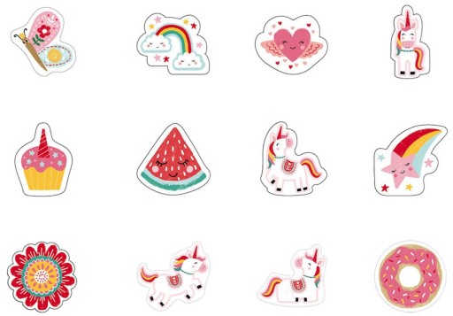 Sada 20 mini gumičiek Janod Unicorn