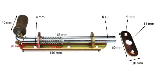 PRUŽINOVÁ ZÁPADKA DVERÍ 150 mm ÚZKA
