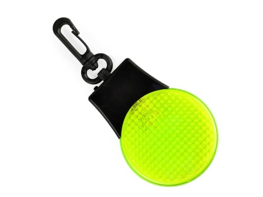 Reflexná žltá pulzujúca LED kľúčenka na batoh, detskú tašku