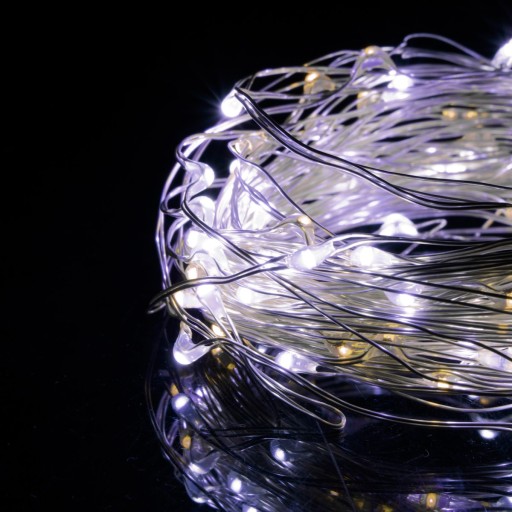 DRÔTOVÉ LAMPY 20LED TEPLÉ STUDENÉ BIELE MIRKO AKU STRUNOVÉ SVET.