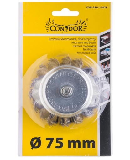 PREDNÁ KEFA 75mm SKrútený drôt na vŕtačke