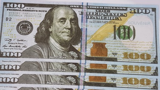 100 dolárové bankovky pre zábavu a poučenie, balenie 10 ks