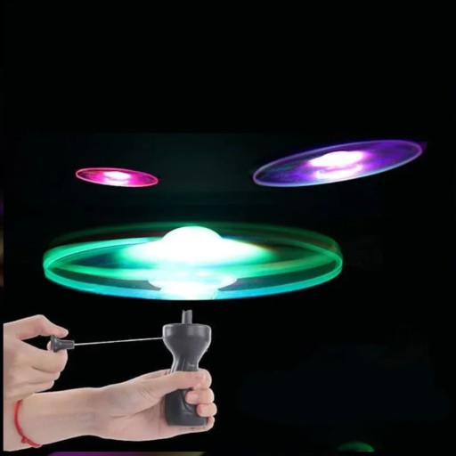 VEĽKÁ VRTUĽKA LIETAJÚCI DISK UFO VRECKOVÝ ODPAĽOVAČ VRTUĽNÍK ŽIARENÁ HRAČKA