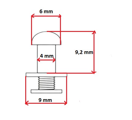Skrutka na remeň Knopik 6 mm 1 kus čierny nikel