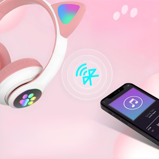 BEZDRÔTOVÉ SLÚCHADLÁ PRE DETI B39 S UŠIMI BLUETOOTH RGB UŠI PRE Mačky