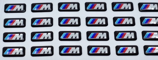 1x nálepka s logom BMW M-Power 3D odznak na ráfikoch volant chróm 17x9 mm