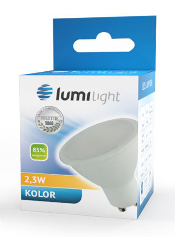 GU10 červená LED žiarovka 230V LL3777 LumiLight