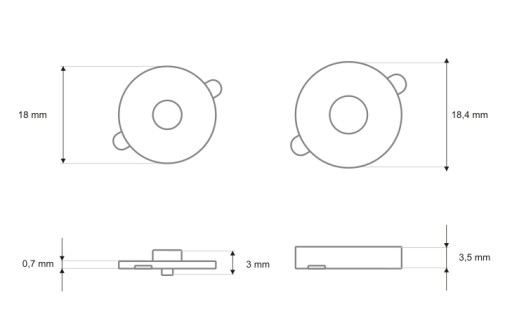 Magnetické zapínanie na magnet fúzy 18 mm