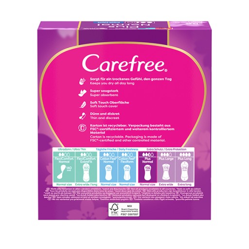 Hygienické vložky CAREFREE Plus Original Fresh Scent 56 ks