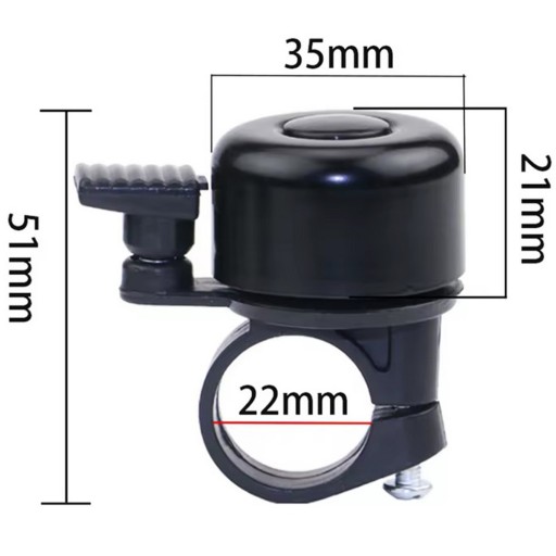 Bicykel Bell Bicycle Metal Loud Urban ALUMINIUM SMALL čierny