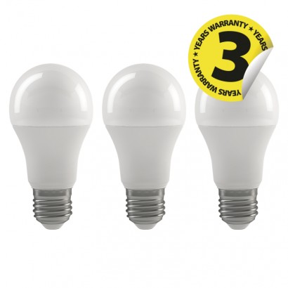 SET 3X LED ŽIAROVKA A60 E27 8,5W (60W) 4000K