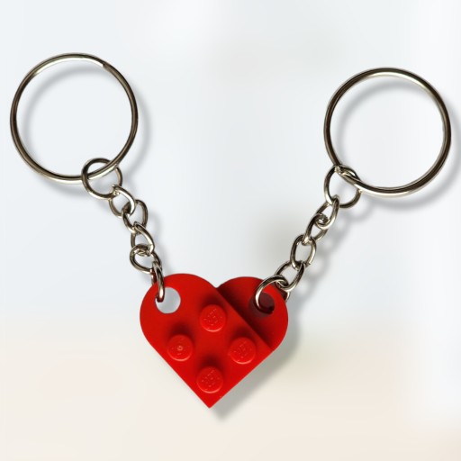 KĽÚČENKA z LEGO kociek Srdce Keychain Darček 2 ks ku Dňu žien