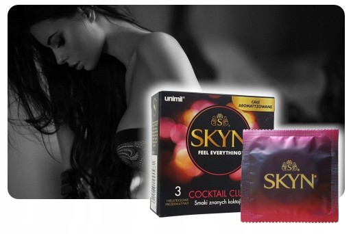 SKYN COCKTAIL CLUB Kondómy s príchuťou Unimil 3 ks