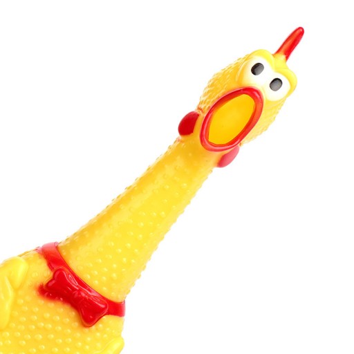 MUST HAVE pre každého PSA je hračka GUMOVÉ KURIČKA s pískadlom, 30 cm