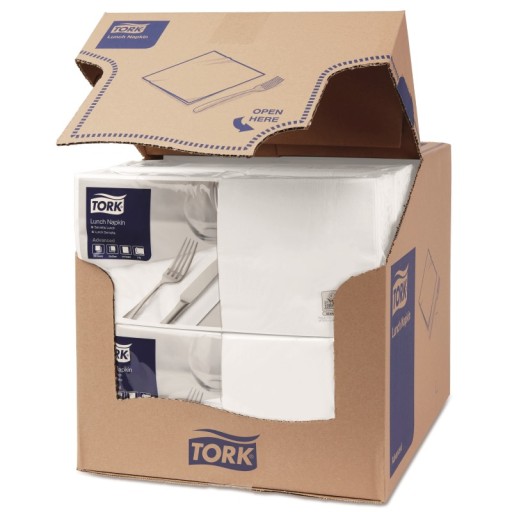 Tork 477149 - Obedové obrúsky, 2w, 1/4, biele