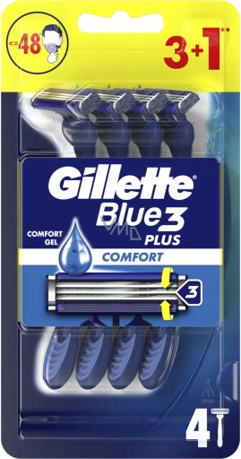 Jednorazový holiaci strojček GILLETTE BLUE 3 PLUS COMFORT, sada 4 ks