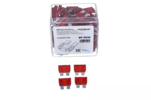 89-0018 MIDI DESKOVÁ POISTKA 10A SADA 100KS MAXGEAR