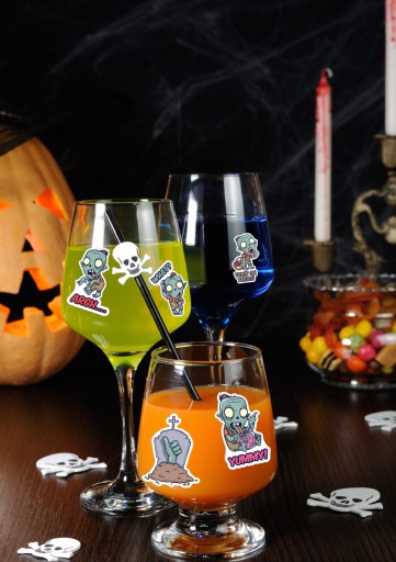 HALLOWEENSKÉ NÁLEPKY NA OKNO Zombie dekorácia 6 ks