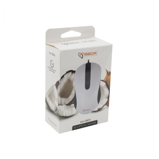 SBOX M-901W biela drôtová myš
