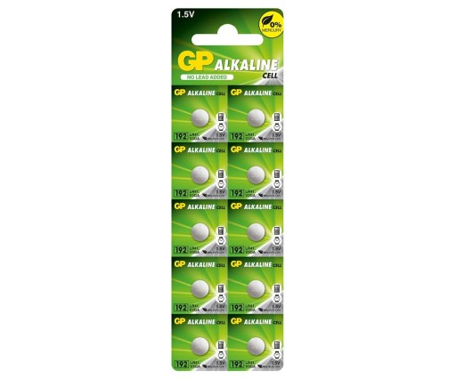 20x alkalická gombíková batéria GP AG3 LR4 1,5V