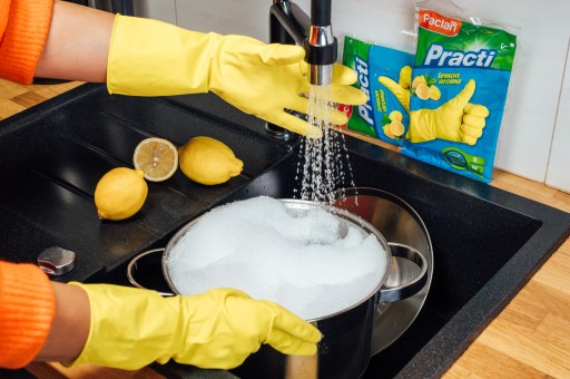 Gumené rukavice s vôňou Paclan Lemon, veľkosť L