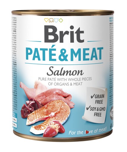 Brit Pate Meat Losos Mokré krmivo s lososom 800 g
