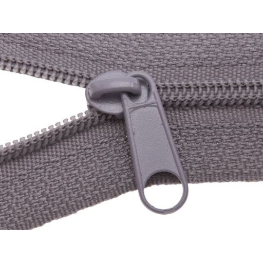 ŠEDÁ páska na zips, špirála, 3mm, 25 zipsov + 10 metrov