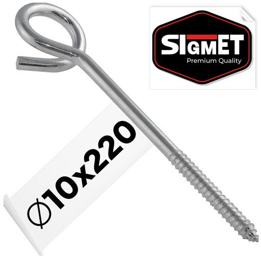 Skrutkovací hojdací hák POZINKOVANÝ NA DREVO fi10x220 mm DLHÝ