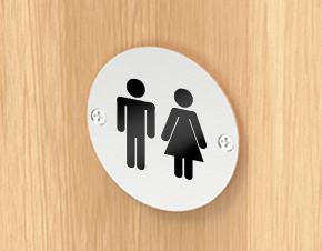 SKRUTOVANÉ OZNAČENIE DVERÍ WC WC OCEL