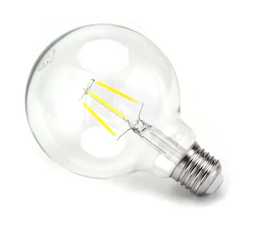 E27 LED FILAMENT žiarovka 4W studená biela žiarovka G95