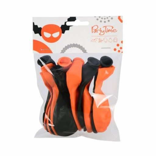 HALLOWEENSKÉ BALÓNY ČIERNA ORANŽOVÁ 24cm 12 kusov