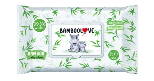 BAMBOOLOVE BAMBUSOVÉ VLHČENÉ Utierky 60 KS