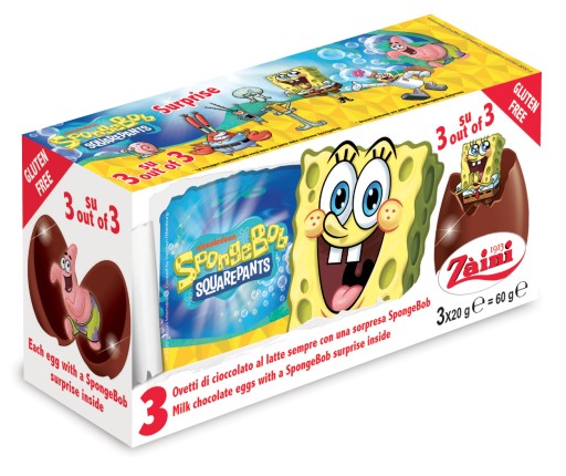 ČOKOLÁDOVÉ PREKVAPENIE VAJCIA SPONGEBOB 3-BAL