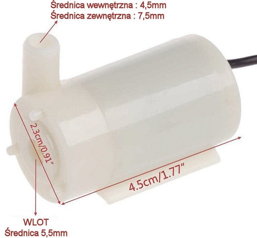 Vodná pumpa 3V 5V Ponorná Mini 70L-100L/h