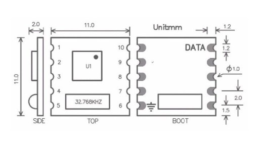 Modul tuneru FM prijímača RDA5807M, stereo rádio RDS