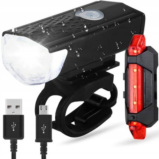 2x BIKE SVETLO PREDNÉ ZADNÉ LED USB SET