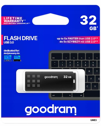 PENDRIVE 32GB GOODRAM USB 3.0 UME3 BLACK