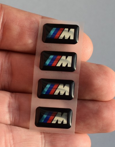 1 ks BMW M-Power chrómová nálepka 3D logo na ráfiky, volant, kokpit 18x10