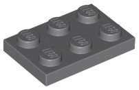 LEGO 3021 TANIER 2x3 tmavosivá NOVINKA == (10g) 9 ks.