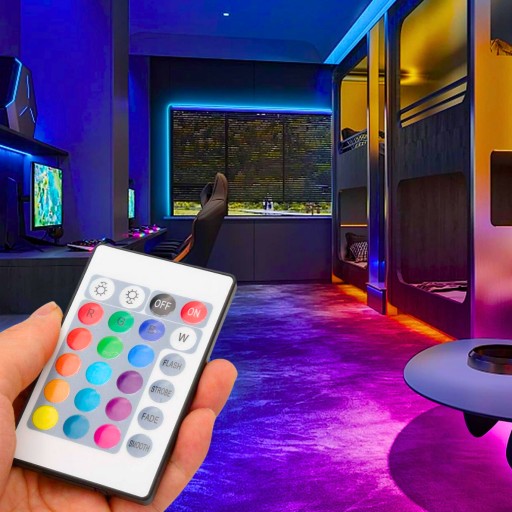 VODEODOLNÉ FAREBNÉ LED RGB LED PÁS VODEODOLNÝ 5m S DIAĽKOVÝM OVLÁDANÍM