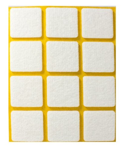 SAMOLEPIACA PODLOŽKA PLSTENÁ 28x28 BIELA PODLOŽKA PLSTENÁ 12 ks