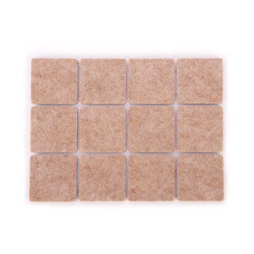 Štvorcové plstené podložky pod nábytok - 25x25 mm